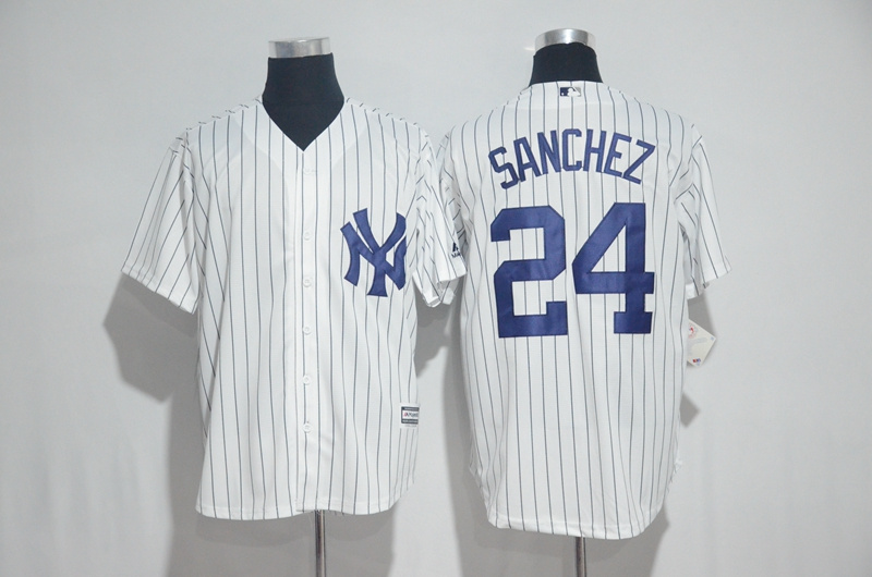 2017 MLB New York Yankees #24 Sanchez White Jerseys->new york yankees->MLB Jersey